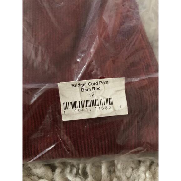 Marine Layer Bridget Corduroy Pant Button Fly Crop Trousers Barn Red NWT 12 - Picture 5 of 8